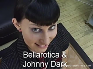 Gothic chick Bellarotica enjoys sucking a big fat cock on POV