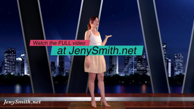 TV Host Jeny Smith gets naked during a news show. FANTASY TV