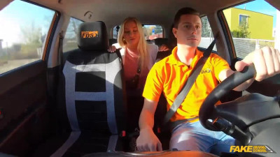 Gorgeous blonde babe Cayla Lyons pays for her ride by fucking her driver