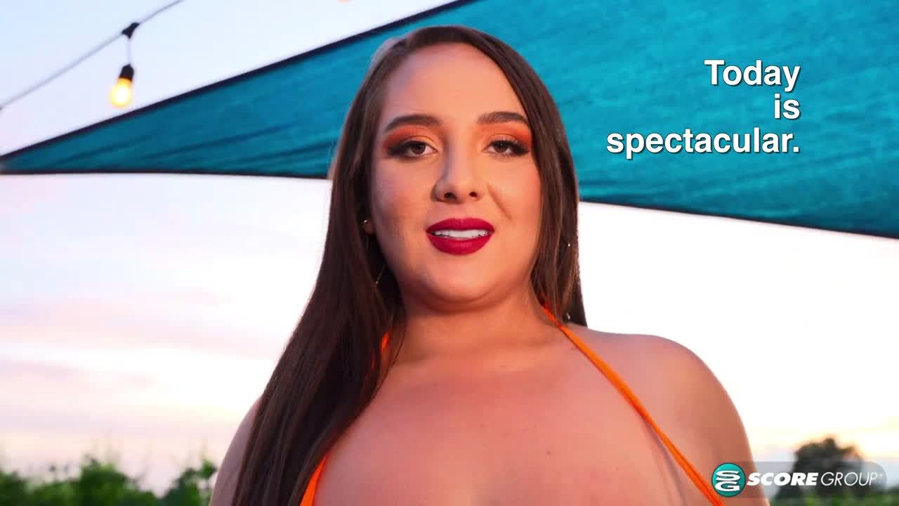 Watch Busty lady Sofia Deluxe peels off orange bikini flashing big hooters porn video - Watch Full HD Video Stream Online on ePornOne.