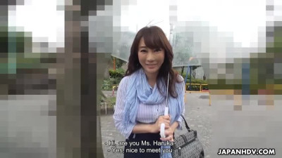 Haruka Miura takes a walk outside today with a sex toy in her pussy