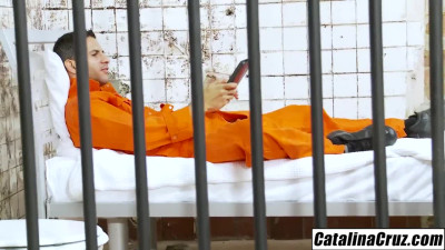 Blonde starlt Tanya Tate sucks and fucks hard in a prison cell