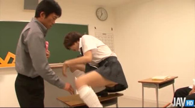 Cute Akina Hara toyed and facialled by her teacher