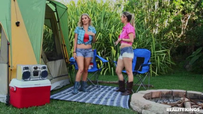 Alana Luv and MILF Brianna Ray fuck while camping