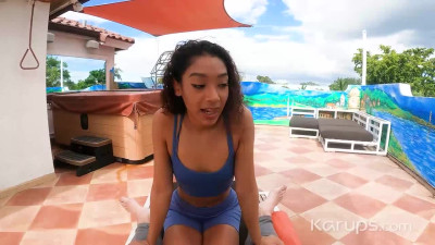 Hot Ebony Sarah Lace have nice sex near pool