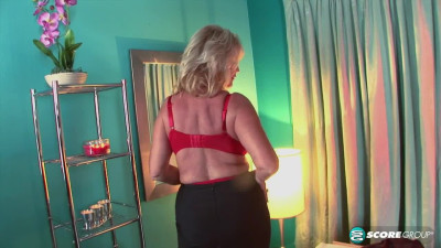 Anneke Nordstrum in red lingerie bends for a fuck