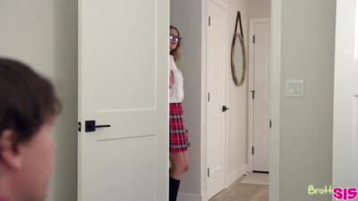 Stunning babe Kyler Quinn turns her stepbrother on with her school uniform