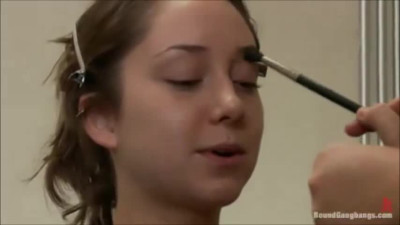 New comer Remy LaCroix first porn shoot bound and facialed