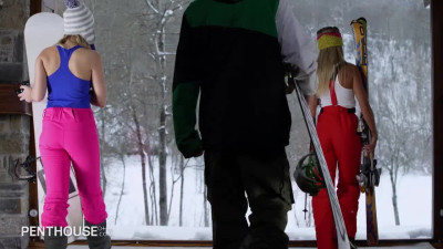 Hot Haley Hill and Katrin Tequila have a threesome on their skiing holiday