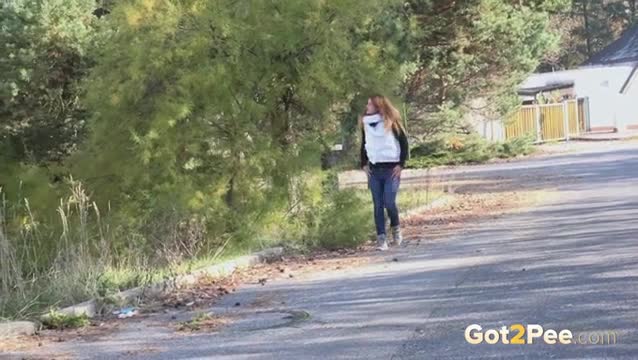 Watch Hot blonde babe in jeans and sneakers cann't hold her pee in any longer porn video - Watch Full HD Video Stream Online on ePornOne.