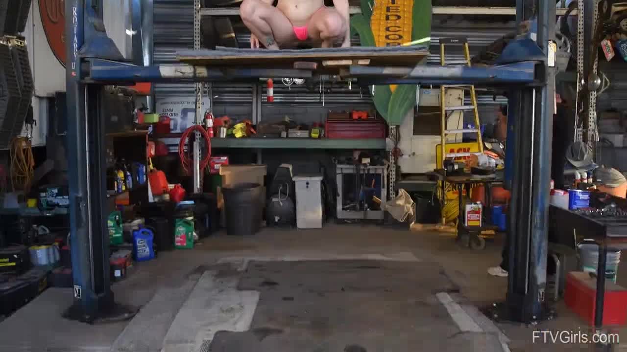 Watch Sexy redhead Elodie Lee flashes her tits and masturbates in the garage porn video - Watch Full HD Video Stream Online on ePornOne.