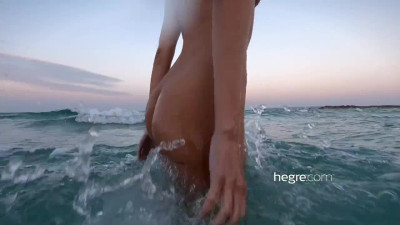 Sexy Francy Torino goes skinny dipping in the sea