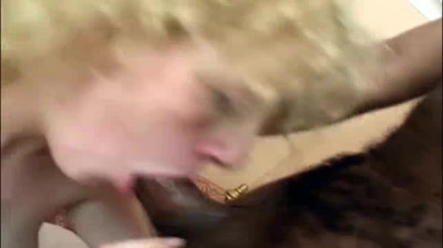 Pale white blonde takes black cock in asshole