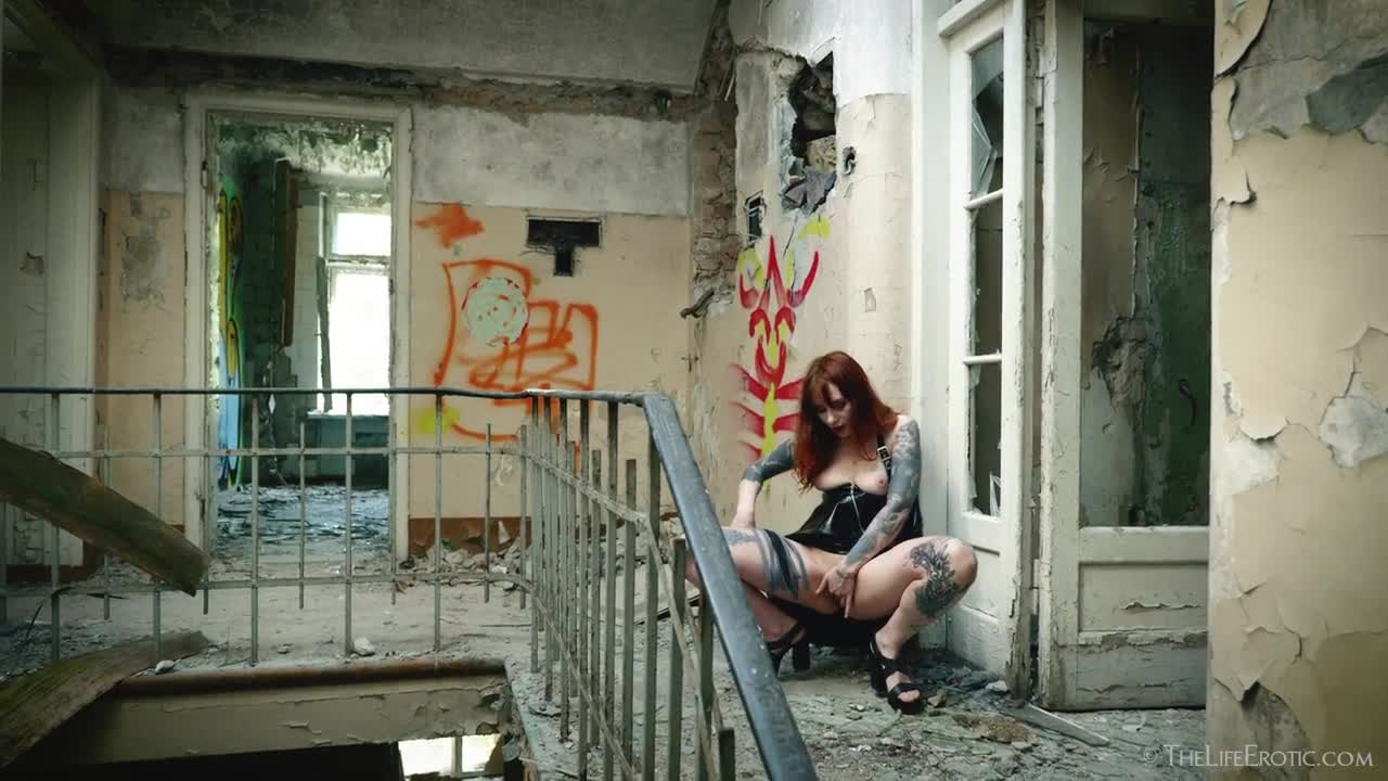 Watch Horny redhead babe Cherr fingers herself in an abandoned building porn video - Watch Full HD Video Stream Online on ePornOne.