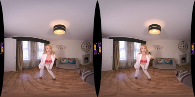 Classy babe Lizzie is stripping and dancing in VR