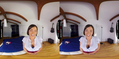 Hot Krissy Lynn teasing in vr porn video