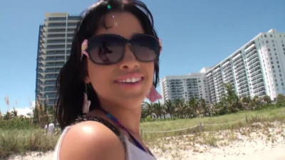 Hot babe Abella Anderson gets picked up at the beach then banged at home