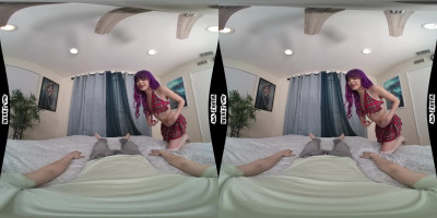 Winter Jade puts her sweet pussy on a hard dick and rides it hard in VR